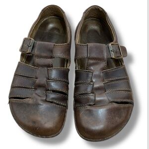 Birkenstock Brown Leather Madeira Fisherman Sandals Size 42 - Women's 11 Men's 9